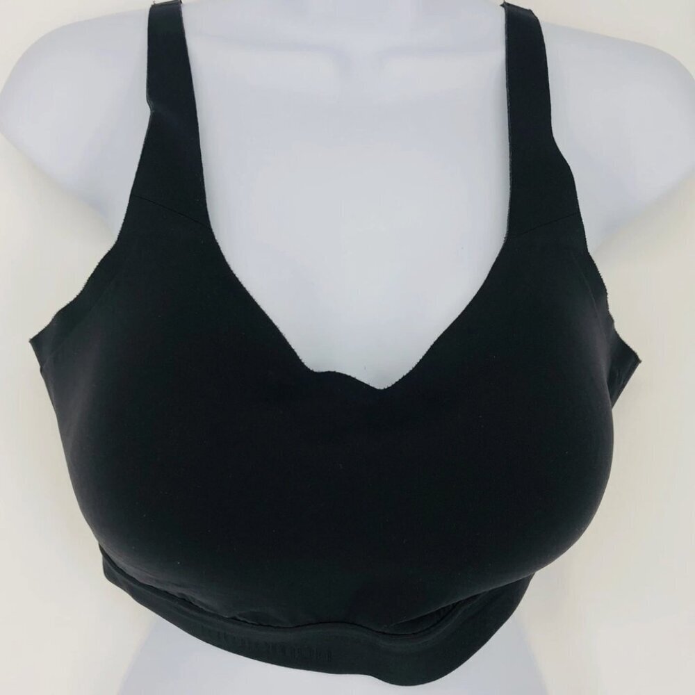 Lululemon Black Back Closure Comfort Strap Sports Bra 34DD Medium Impact Active - Picture 1 of 6
